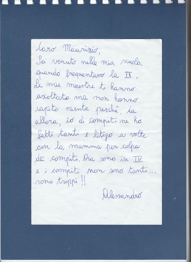 Compiti a casa: Lettera di un bambino di quarta elementare. | Noi Mamme