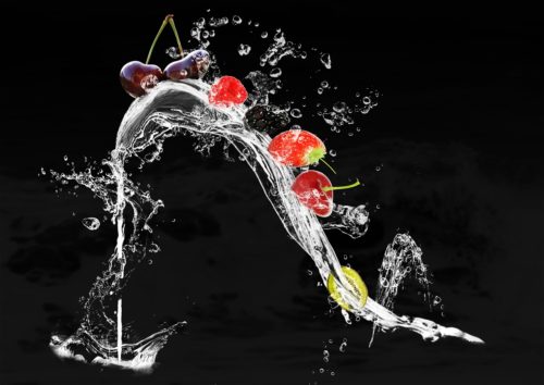 pelle sana frutta, verdura, acqua
