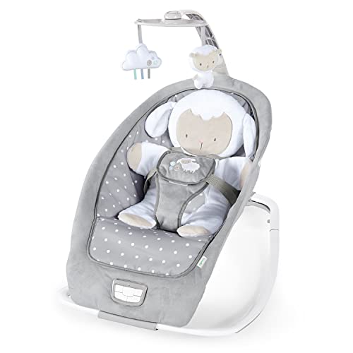 Ingenuity Altalena e Sdraietta 2 in 1 Leggera da Neonato a Bambino - Tappetino Pancino, Vibrazioni e Suoni, 0-30 Mesi Fino a 18 kg (Cuddle Lamb)
