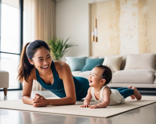 Fitness per Mamme: Esercizi da Fare in Casa Mentre i Piccoli Dormono (o Guardano!)