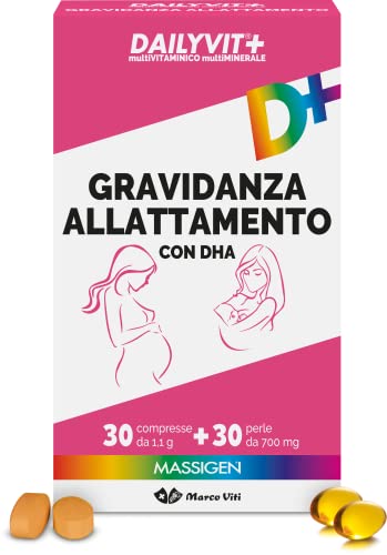 MASSIGEN Daylyvit, Multivitaminico e Multiminerale per Gravidanza e Allattamento, 54 g, Compressa