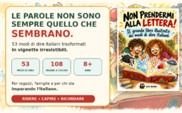 Presentazione del libro illustrato Non prendermi alla lettera! di Gufo Nerone, con copertina e 53 modi di dire italiani.