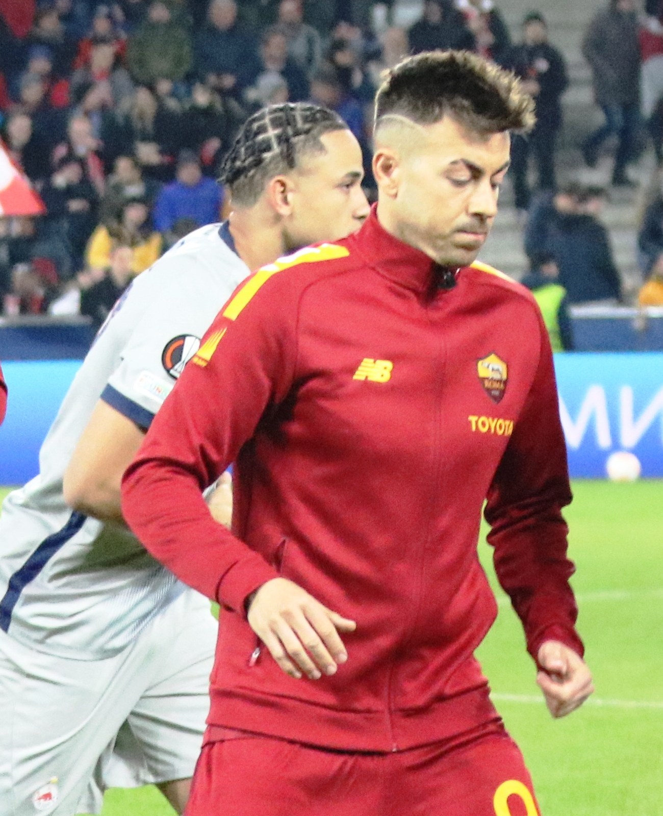 Stephan El Shaarawy con la maglia della Roma durante la partita di Europa League a Salisburgo nel 2023