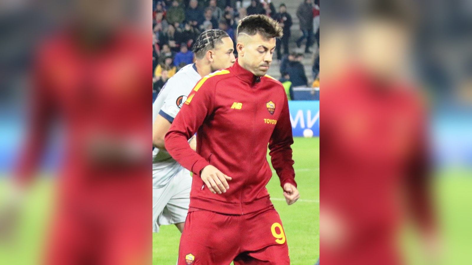 Stephan El Shaarawy in maglia della Roma durante una partita nel 2023